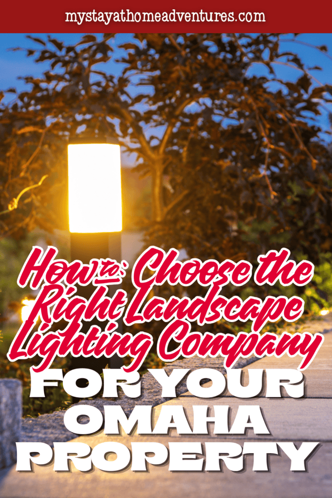 Outdoor path light illuminating residential landscaping, representing professional installation and design services from a landscape lighting company.