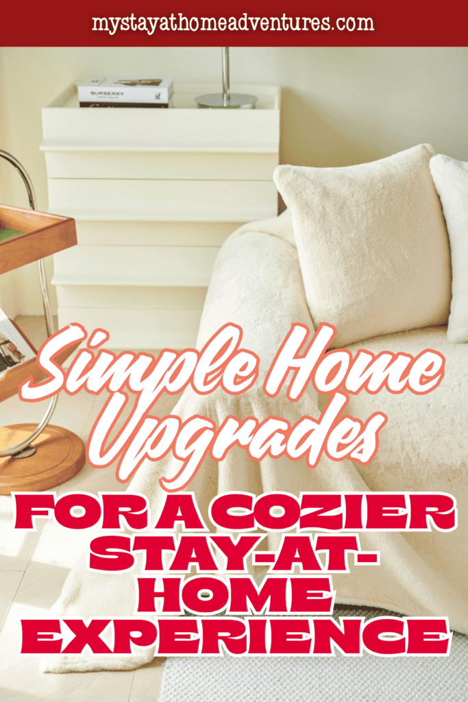 Comfortable living space with plush seating, soft textiles, and warm lighting that showcase simple home upgrades for a cozier atmosphere.