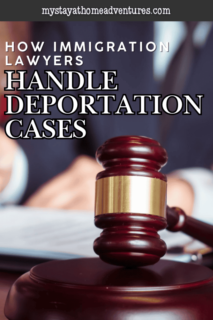 Wooden gavel with a gold band rests beside paperwork, symbolizing court proceedings in deportation cases.