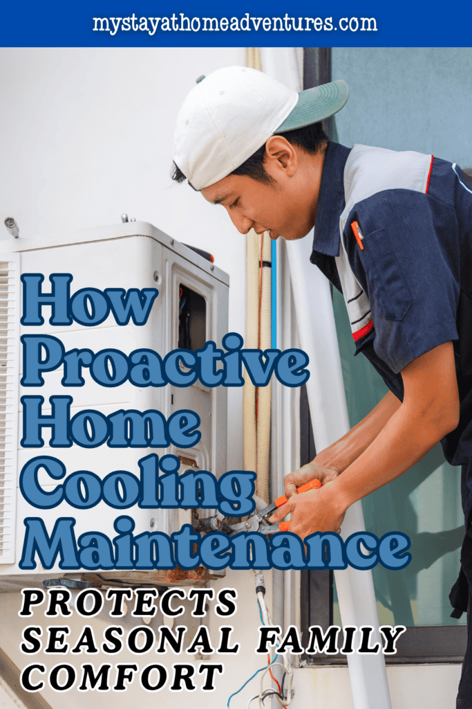 A technician uses orange-handled pliers during home cooling maintenance to service an outdoor air conditioning unit.