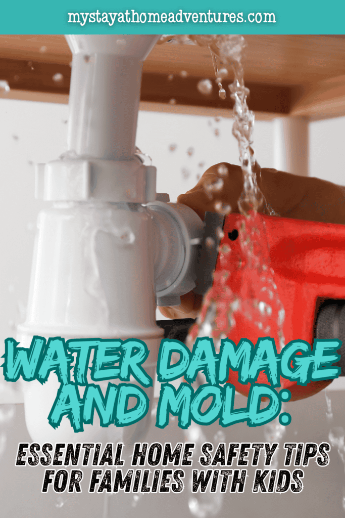 Hands grip a leaking drainpipe with a red wrench beneath a sink, illustrating plumbing repairs to help prevent water damage and mold.