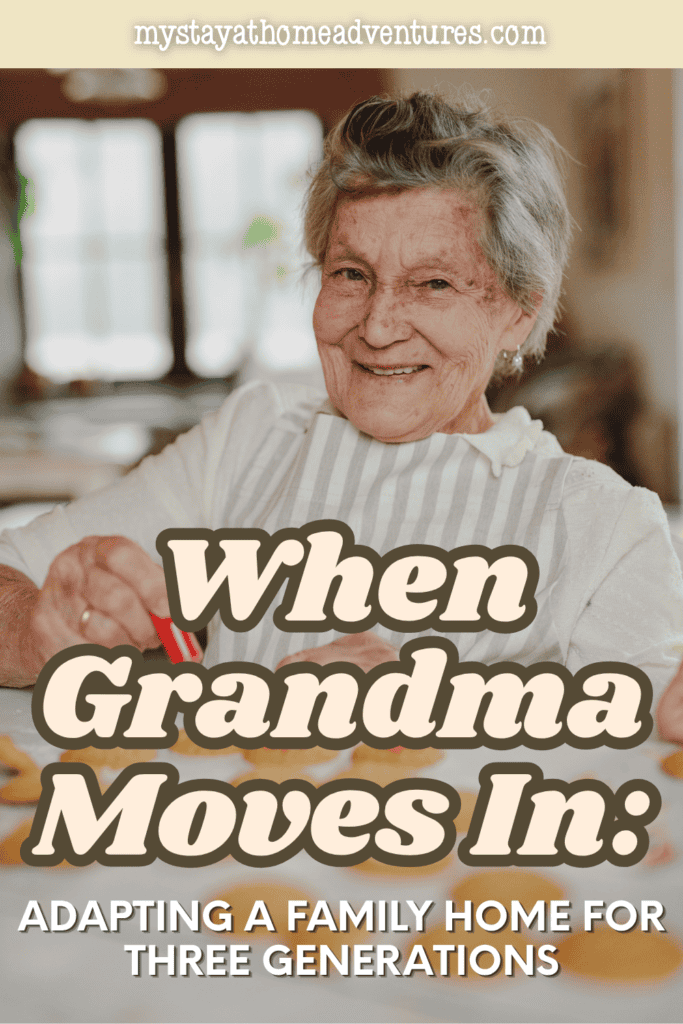 A smiling older woman prepares dough shapes at a kitchen work surface in a family home.